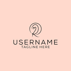 A logo design with a feminine feel. The letter's initials R.