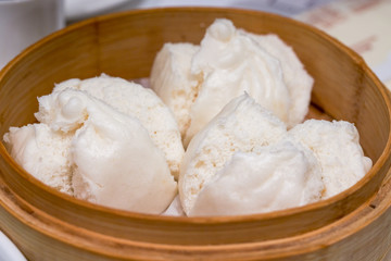 A Cantonese morning tea dim sum, barbecued pork buns