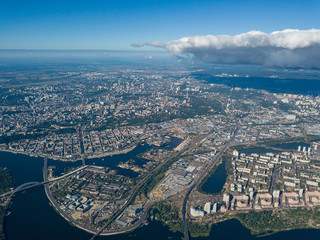 High view of the Dnieper river in Kiev.
