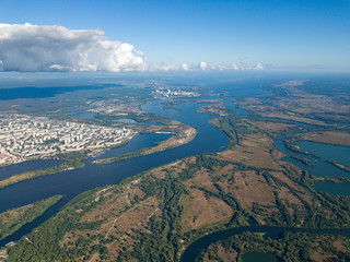 High view of the Dnieper river in Kiev.