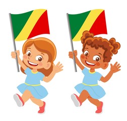 Congo flag in hand set