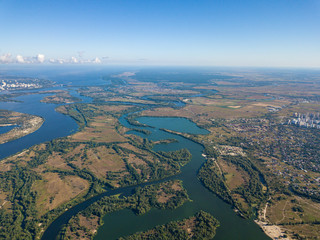 High view of the Dnieper river in Kiev.