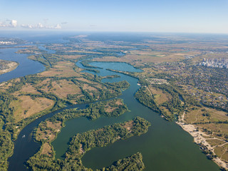 High view of the Dnieper river in Kiev.