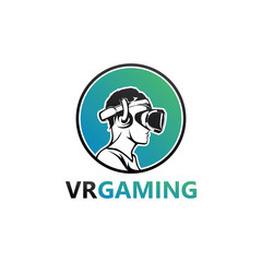 Virtual Reality Gaming Logo Template Design Vector