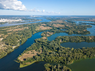 High view of the Dnieper river in Kiev.