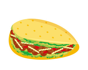 レタスとひき肉のタコス　トルティーヤ