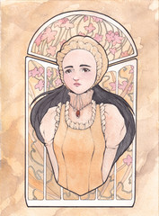 portrait art-deco woman