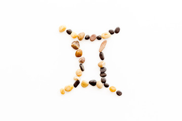 Zodiac sign made of stones. Horoscope astrology concept