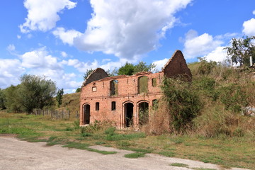 The ruins of a destroyed building