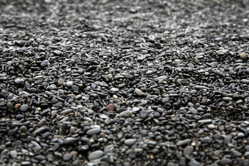 濡れた小石　海岸　