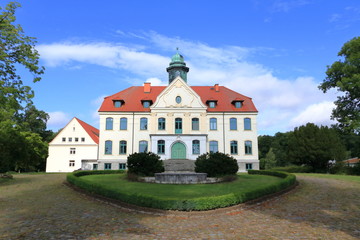 Fototapeta na wymiar beautifully renovated castle krassow near wismar in mecklenburg-western pomerania in Germany