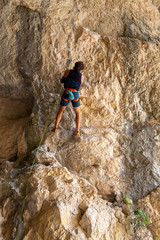 rock climbers  town with hermitages and caves of frasassi
