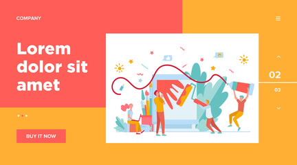 Art workshop in studio. Cartoon artists creating artworks with rollers, paintbrushes, paints, easels. Vector illustration for painting, drawing, art school, community concept