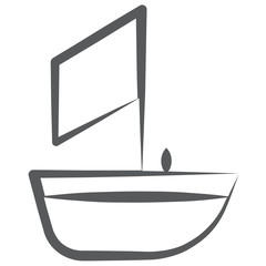 
Icon of boat in line design, watercraft vector 
