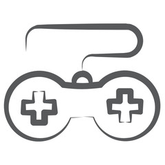 
Gamepad icon in line design, game console 
