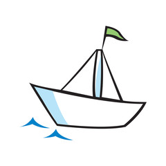 Paper boat vector illustration isolated on a white background in EPS10