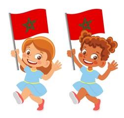 Morocco flag in hand set