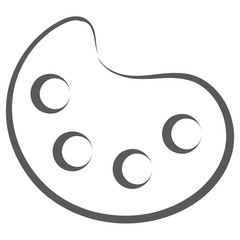 
Design of paint palette, editable icon of color paint  
