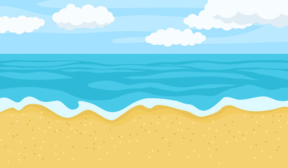 Fototapeta na wymiar Vector illustration of summer beach landscape