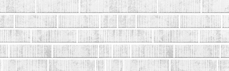 Panorama of Modern whitestone wall with stripes texture and seamless background