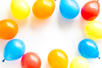 Frame of ballons - celebration concept - from above copy space