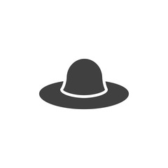 Beach hat vector icon. filled flat sign for mobile concept and web design. Summer hat glyph icon. Symbol, logo illustration. Vector graphics