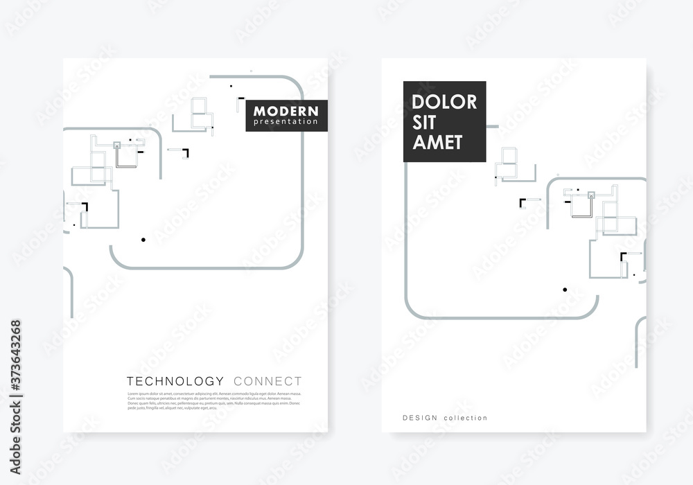 Aufkleber geometric shapes on brochure template. abstract geometry shape background. vector collection