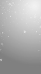 Sparse snowfall Christmas background. Subtle flyin