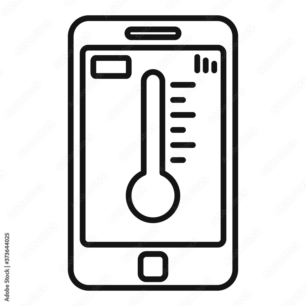 Poster smartphone temperature control icon. outline smartphone temperature control vector icon for web desi
