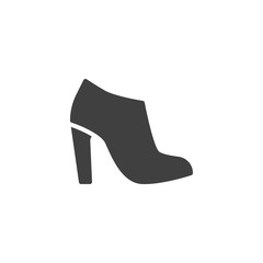 Glamour women shoe vector icon. filled flat sign for mobile concept and web design. High heels shoes glyph icon. Symbol, logo illustration. Vector graphics
