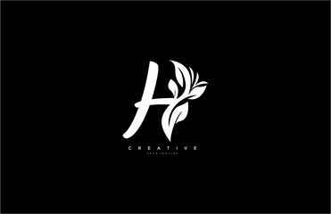 Capital Letter H Monogram Flourishes Logotype