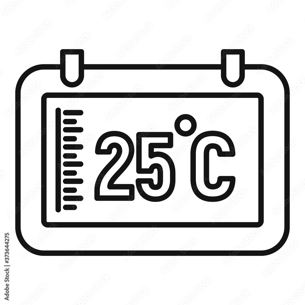 Poster digital tablet temperature control icon. outline digital tablet temperature control vector icon for 