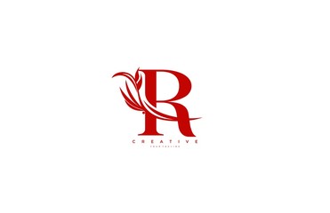 Letter R Elements Red Sharp Shapes Logotype