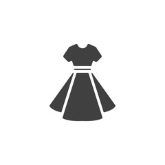 Short sleeve dress vector icon. filled flat sign for mobile concept and web design. Women's dress glyph icon. Symbol, logo illustration. Vector graphics