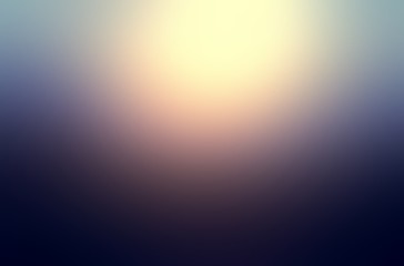 Bright flash light on dark blue night background. Defocus pattern.