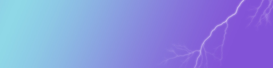 Blitz Donner mit blauem Hintergrundverlauf als Banner oder Hintergrund