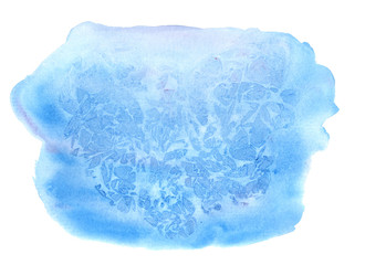 Hand drawn Abstract Watercolor Background blue with Ice effect