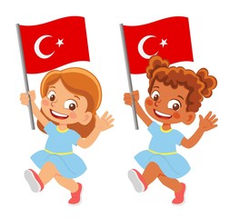 Turkey flag in hand set