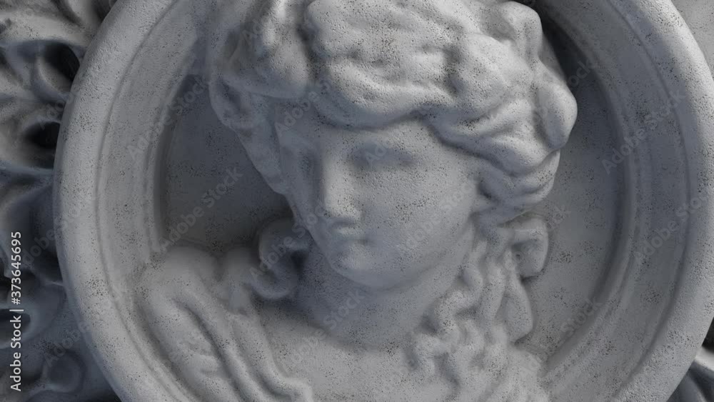 Poster 3d render of abstract statue element. elegant decorative background. closeup.