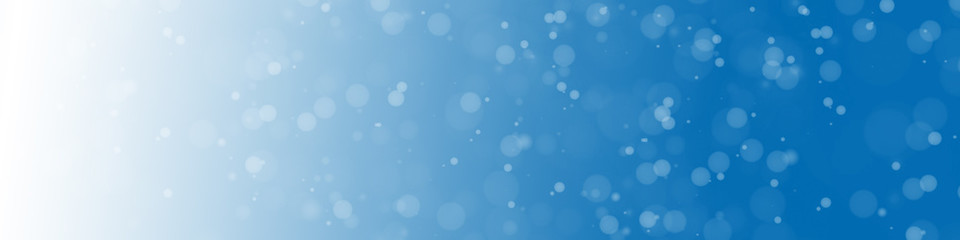 Banner mit fliegenden Partikeln vor blauen Hintergrund