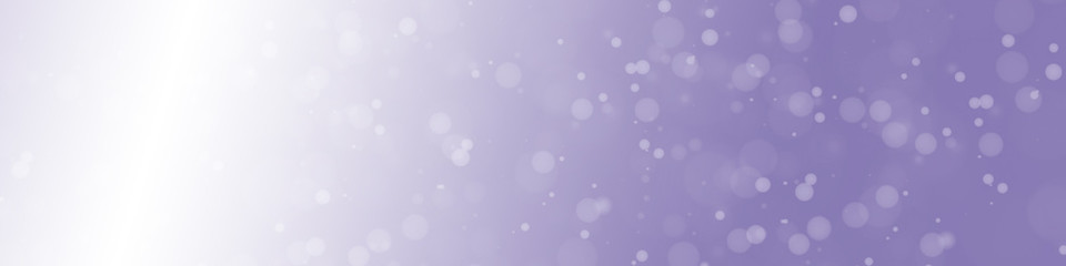 Banner mit fliegenden Partikeln vor violettem Hintergrund