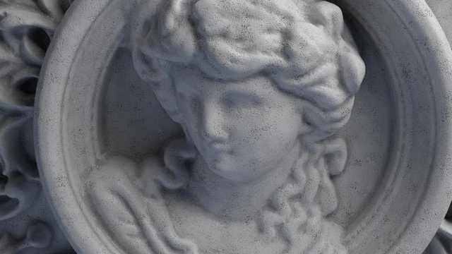 3d render of abstract statue element. Elegant decorative background. Closeup.