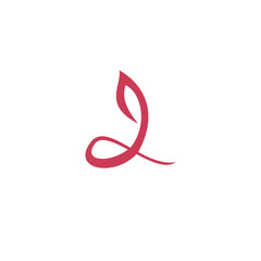 Leaves, initial L logo template design vector illustration