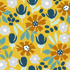 Fototapeta premium Vector seamless background with flowers