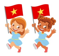 Vietnam flag in hand set