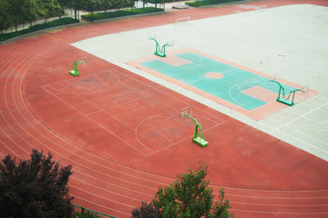 Top view of school playground