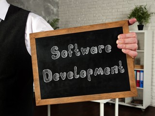 Conceptual photo about software development with written phrase.