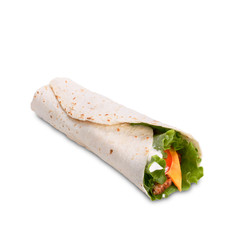 Burrito with grilled chicken and vegetables