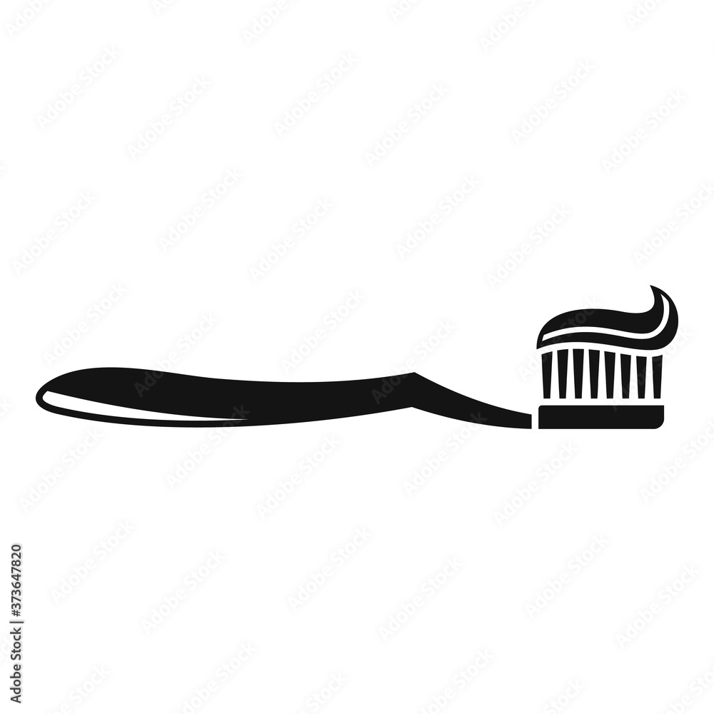 Poster toothbrush toothpaste icon. simple illustration of toothbrush toothpaste vector icon for web design 