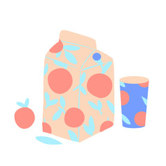 Fruit Juice pack cartoon  style illustration